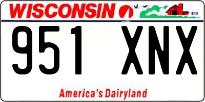 WI license plate 951XNX