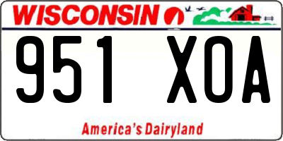 WI license plate 951XOA