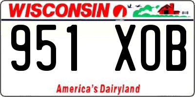 WI license plate 951XOB