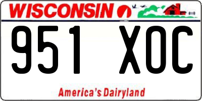 WI license plate 951XOC