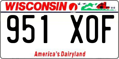 WI license plate 951XOF