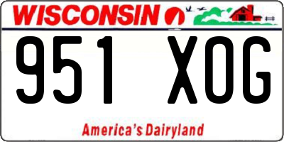 WI license plate 951XOG