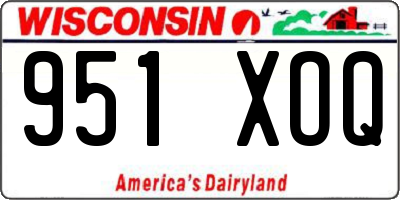 WI license plate 951XOQ