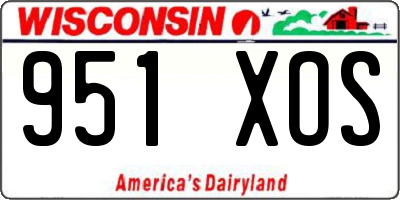 WI license plate 951XOS