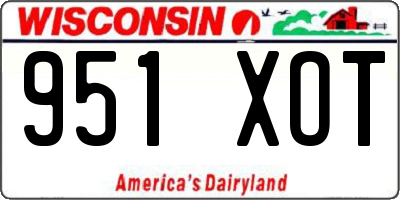 WI license plate 951XOT