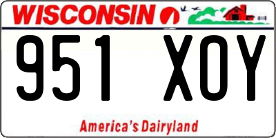 WI license plate 951XOY