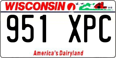 WI license plate 951XPC