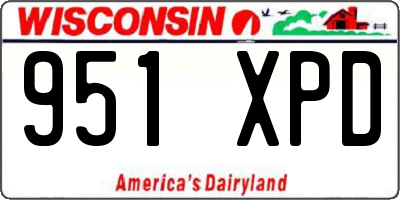WI license plate 951XPD