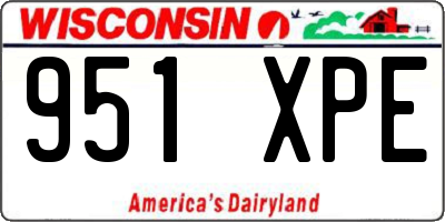 WI license plate 951XPE