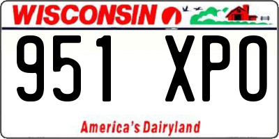 WI license plate 951XPO