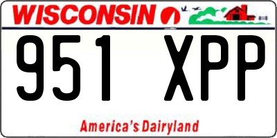 WI license plate 951XPP