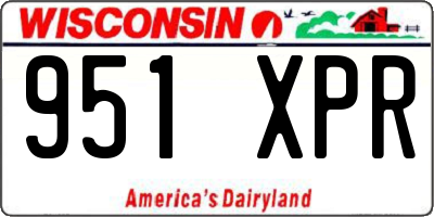 WI license plate 951XPR