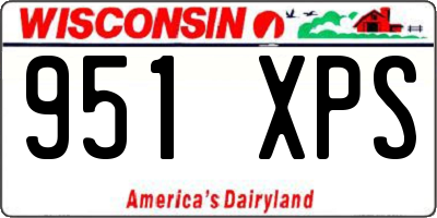 WI license plate 951XPS