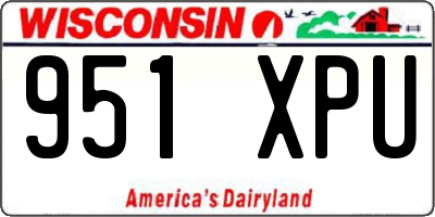 WI license plate 951XPU
