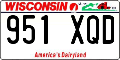 WI license plate 951XQD