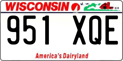 WI license plate 951XQE
