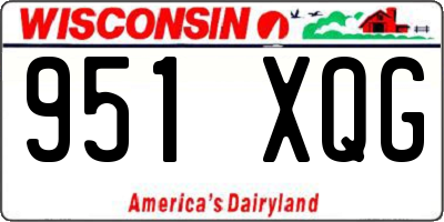 WI license plate 951XQG