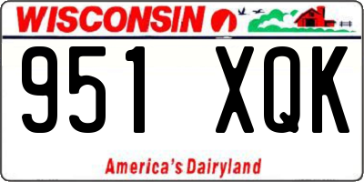 WI license plate 951XQK