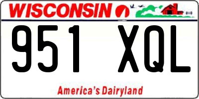 WI license plate 951XQL