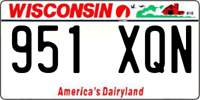 WI license plate 951XQN