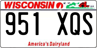 WI license plate 951XQS