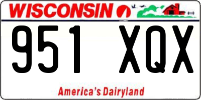 WI license plate 951XQX
