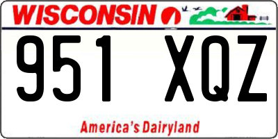 WI license plate 951XQZ