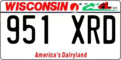 WI license plate 951XRD