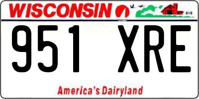 WI license plate 951XRE