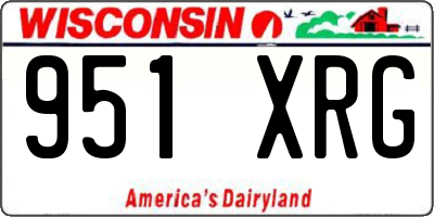 WI license plate 951XRG