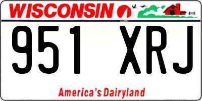 WI license plate 951XRJ