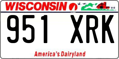 WI license plate 951XRK