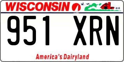 WI license plate 951XRN