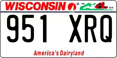 WI license plate 951XRQ