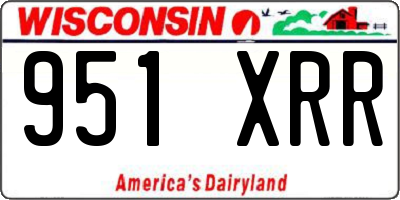 WI license plate 951XRR