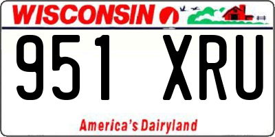 WI license plate 951XRU