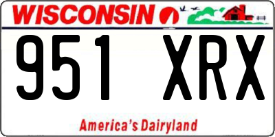 WI license plate 951XRX