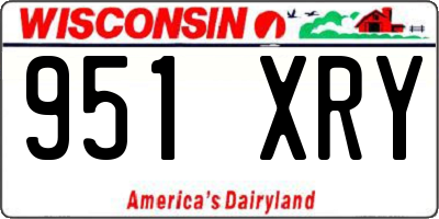 WI license plate 951XRY