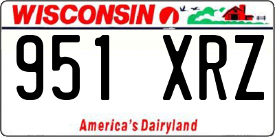 WI license plate 951XRZ