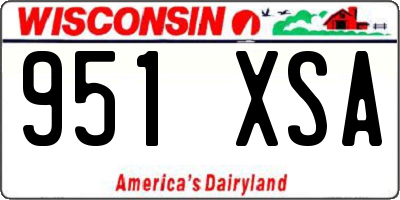 WI license plate 951XSA