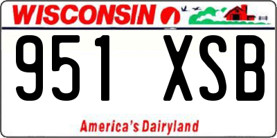 WI license plate 951XSB