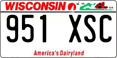 WI license plate 951XSC