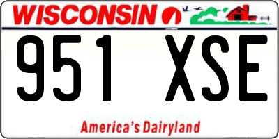 WI license plate 951XSE