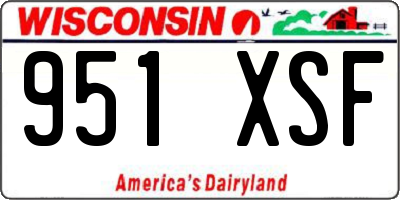 WI license plate 951XSF