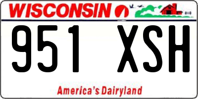 WI license plate 951XSH