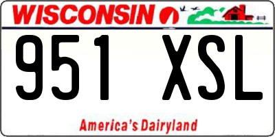 WI license plate 951XSL