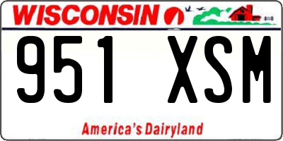 WI license plate 951XSM