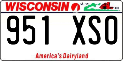 WI license plate 951XSO