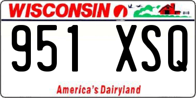 WI license plate 951XSQ