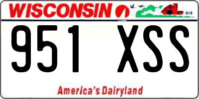 WI license plate 951XSS